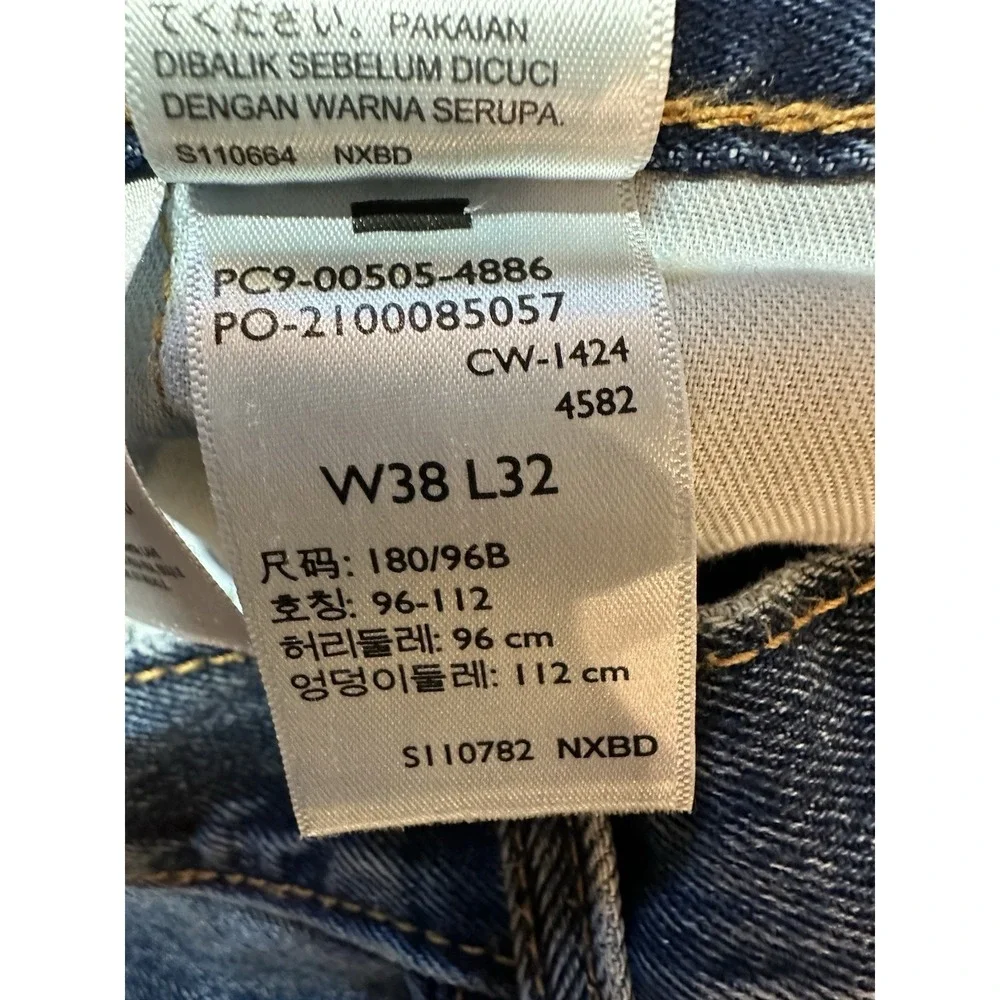 Levi's 505 Jeans Regular Straight Fit Mens Dark Blue Denim Size 38x32